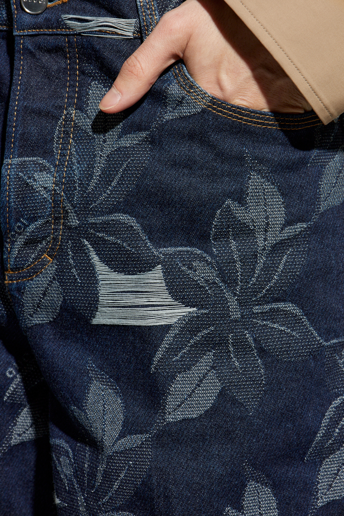 ◆GUCCI 最新作 SS25◆花柄 デニムショーツ/Navy Blue◆ ◇GUCCI 最新作 SS25◇花柄 デニムショーツ/Navy Blue◇